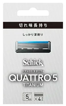 シック クアトロ5 チタニウム 替刃 (4個) カミソリ 髭剃り 5枚刃 Schick