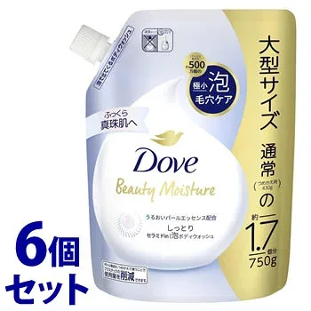 《セット販売》 ユニリーバ ダヴ ビューティーモイスチャー 泡ボディウォッシュ しっとり つめかえ用 (750g)×6個セット 詰め替え用 ボディーソープ Dove 【送料無料】 【smtb-s】