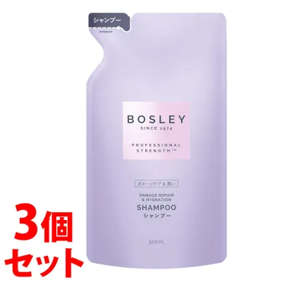 《セット販売》 ネイチャーラボ ボズレー シャンプー リラックスフラワーの香り つめかえ用 (320mL)×3個セット 詰め替え用 ノンシリコン Bosley