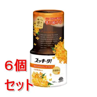 《セット販売》 アース製薬 スッキーリ! お部屋用 ほがらかなキンモクセイ 400mL×6個セット 金木犀 逆さボトル 消臭芳香剤
