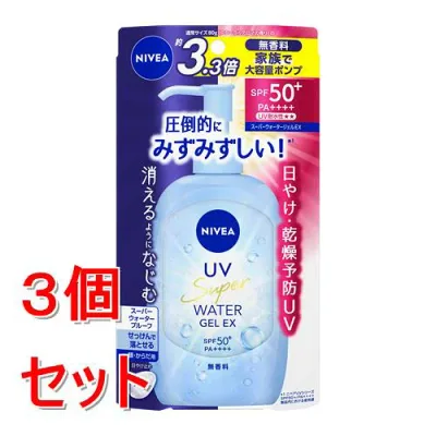 《セット販売》 花王 ニベアUV ウォータージェルEX ポンプ 270g 日焼け止め×3個セット