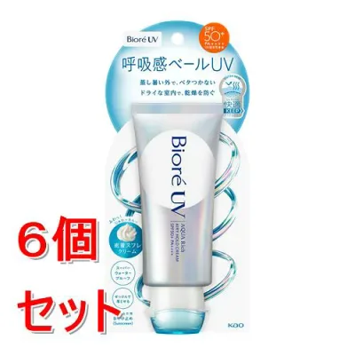 《セット販売》 花王 ビオレ UV アクアリッチ エアリーホールドクリーム 呼吸感ベール 日焼け止め×6個セット