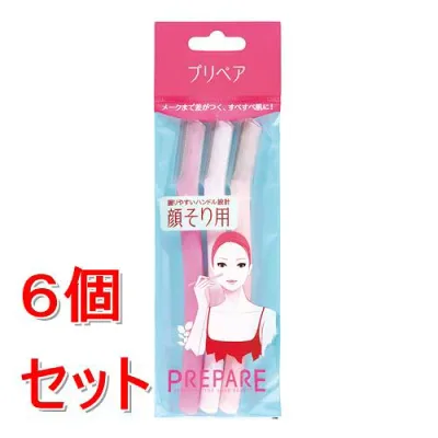 《セット販売》 ファイントゥデイ プリペア 顔そり用(L) 3本×6個セット 手にフィット しずく型 顔そり用カミソリ