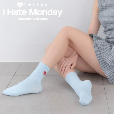 I HATE MONDAY アイヘイトマンデー 靴下 ハート レディース メンズ スニーカー ソックス おしゃれ カジュアル ビジネス 韓国 かわいい 可愛い 刺繍 無地 ショートソックス ショート スクール 高校生 高校生女子 高校 女子 ワンポイント 制服 ブランド 高級 リブソックス リブ