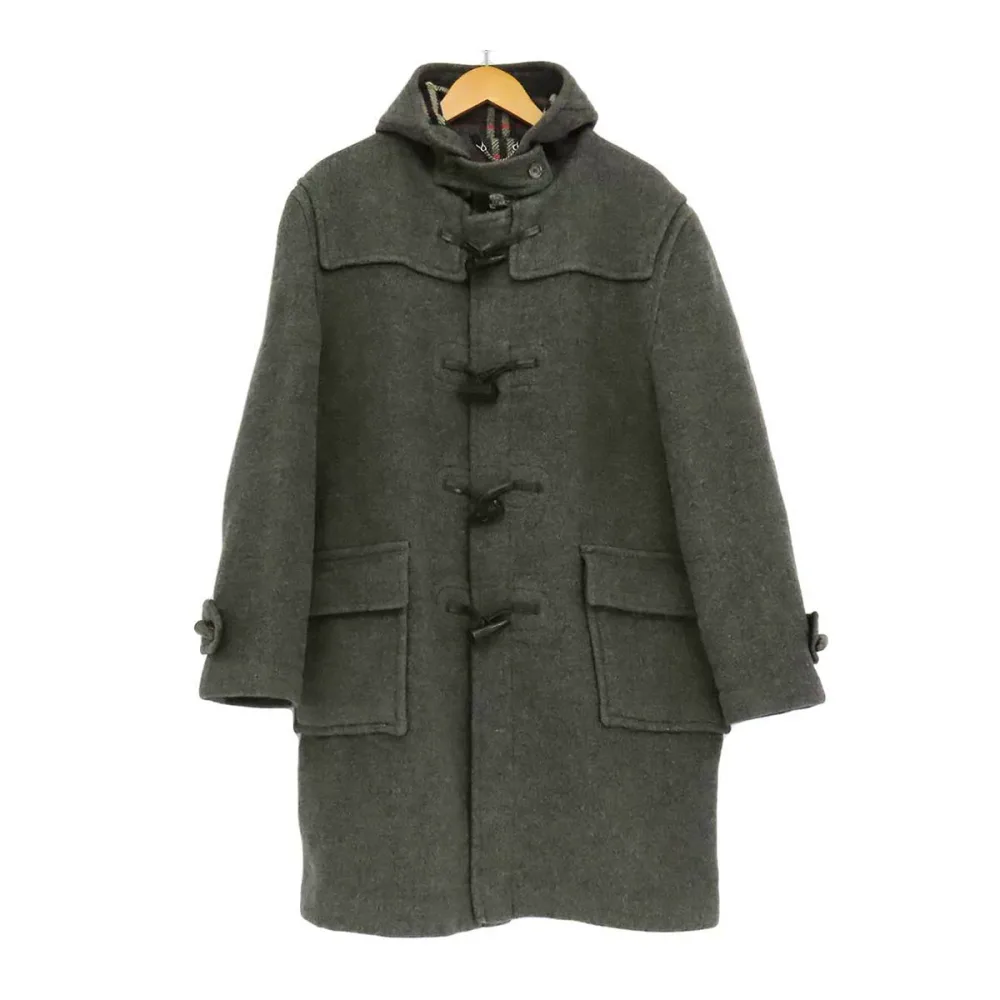 バーバリー チェック ダッフルコート メンズ グレー BURBERRY 【中古】 【アパレル・小物】
