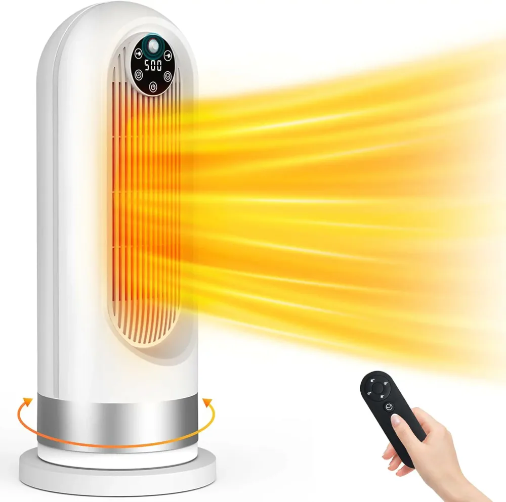 足元 LEDディスプレ 暖房器具 ファンヒーター 人感センサー 省エネ 3段階温度調整 1200W大風量 速暖 電気ヒーター 100°首振り