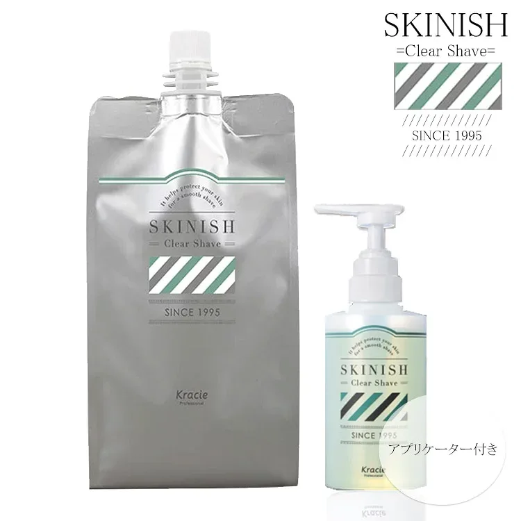 クラシエ スキニッシュ クリアシェーブ 1000ml 詰め替え容器アプリケーター1本付 ひげそり用ジェル シェービングジェル 髭剃り ヒゲ 保湿 弱酸性