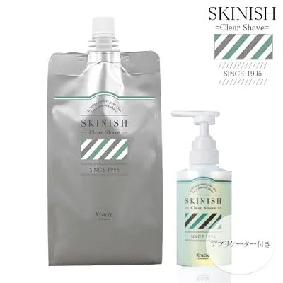 クラシエ スキニッシュ クリアシェーブ 1000ml 詰め替え容器アプリケーター1本付 ひげそり用ジェル シェービングジェル 髭剃り ヒゲ 保湿 弱酸性