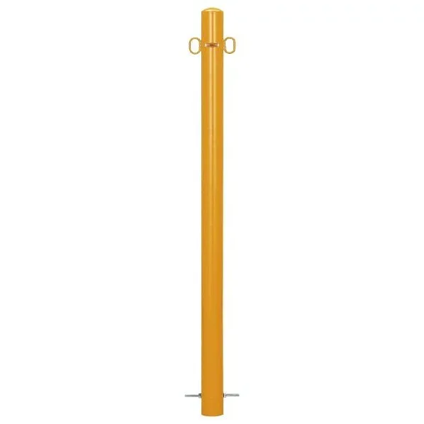 帝金 帝金バリカー ピラー型 φ60.5 スチール製 固定式 片フック φ60.5×H85 黄色 52-A 片フック 1本