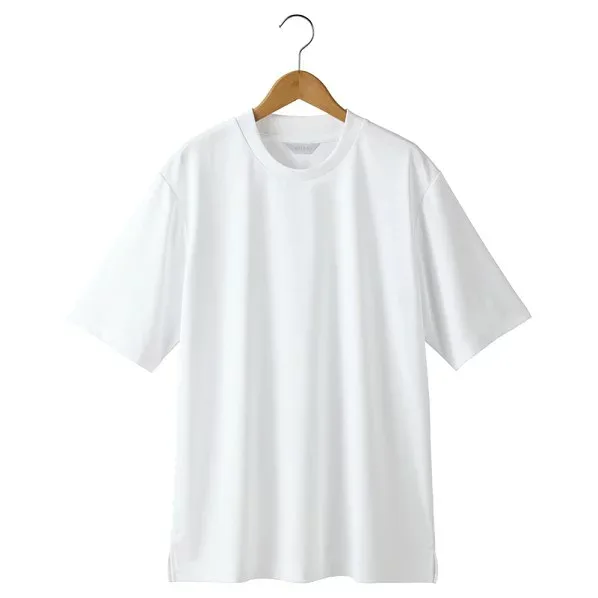 スロープネック半袖Tシャツ(ポケット無し)(男女兼用) 4L 001ホワイト 40503 1着