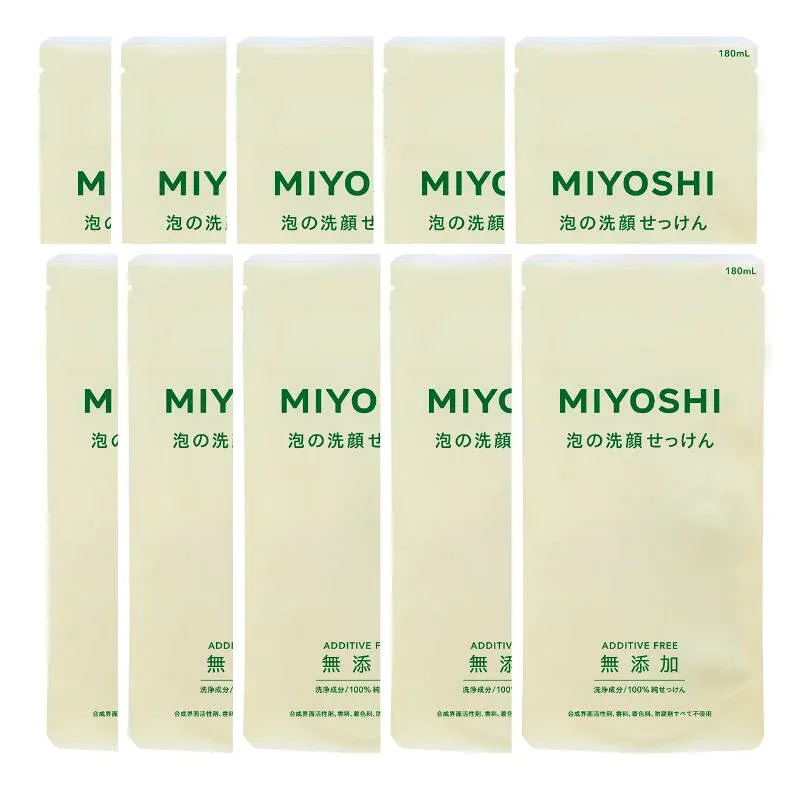 【10個】ミヨシ石鹸 無添加 泡の洗顔せっけん リフィル 180ml【10個】