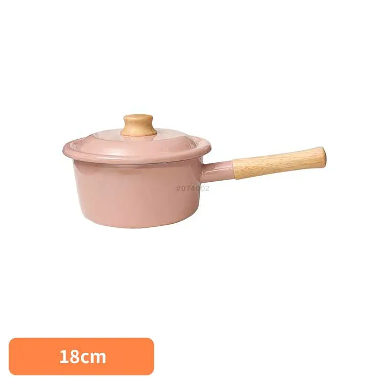 ホーローソースパン 18cm アッシュピンク CTP-18S.AP片手鍋 ソースパン ホーロー 琺瑯 ピンク 18cm IH ガス かわいい コットンプラス 富士ホーロー 【B】