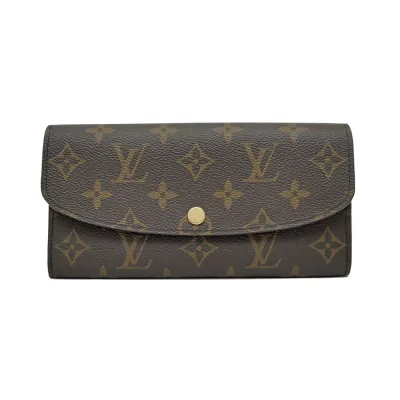 【名東】【LOUIS VUITTON】ルイヴィトン ポルトフォイユエミリー M60697 モノグラム RFID フューシャ GD金具 長財布 ウォレット 新型ホック 小物【中古】