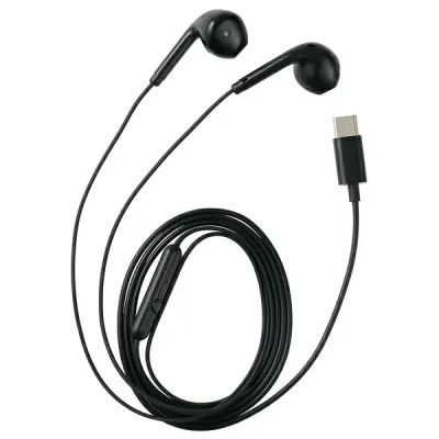 【2個セット】 インナー イヤホン マイク ATC77690 USB Type-C 接続 有線 通話 オンライン会議 タブレット対応 テレワーク ICT機器