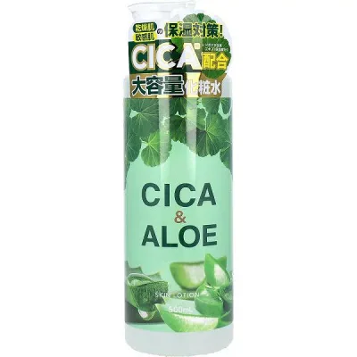 【2個セット】 CICA&ALOE スキンローション 500mL さっぱり 美容師 アロエ ニキビ ヒアルロン酸 ハッピーバース 天然保湿成分 ジェル 透明感 肌トラブル スキンケア 保湿 ギフト用 大容量 敏感肌 そばかす 化粧水 整える フェイスローション プレゼント用