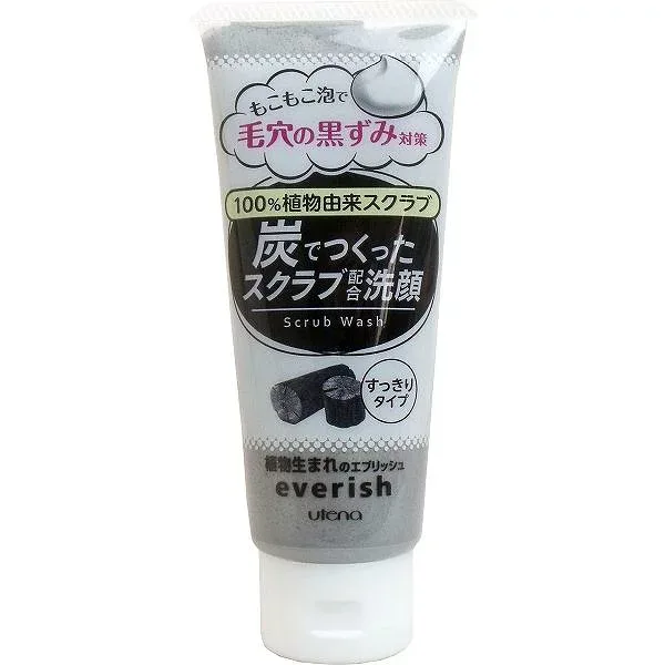 ウテナ エブリッシュ 炭でつくったスクラブ洗顔 135g入 黒ずみ しっとり アロエスクラブ洗顔 スペシャルケア 植物性 スミのやさしい香り 透明感 洗顔フォーム 微香性 美容 毛穴ケア 毛穴 スキンケア もこもこ スクラブ洗顔 メントール 夜のお手入れ