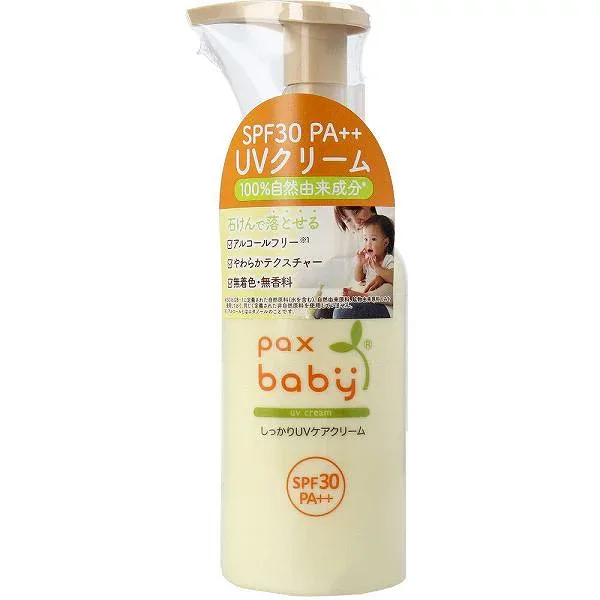 【6個セット】 パックスベビー しっかりUVケアクリーム SPF30 90g パックスナチュロン 合成防腐剤 石けんで落とせる 保湿 スキンクリーム 敏感肌 ノンケミカル ボディケア 本体 太陽油脂 無香料 無添加 保湿クリーム ベビー用品 全身