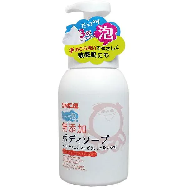 【5個セット】 無添加 ボディソープ たっぷり泡 本体 570mL 釜焚製法 優しい さっぱり 無添加泡タイプ 無添加石鹸 石ケン ボディ用 天然保湿成分 高齢 シャボン玉石けん シャボン玉 シャボン玉スノール 美容 スキンケア 泡タイプ シャボン玉石鹸 ボディーソープ