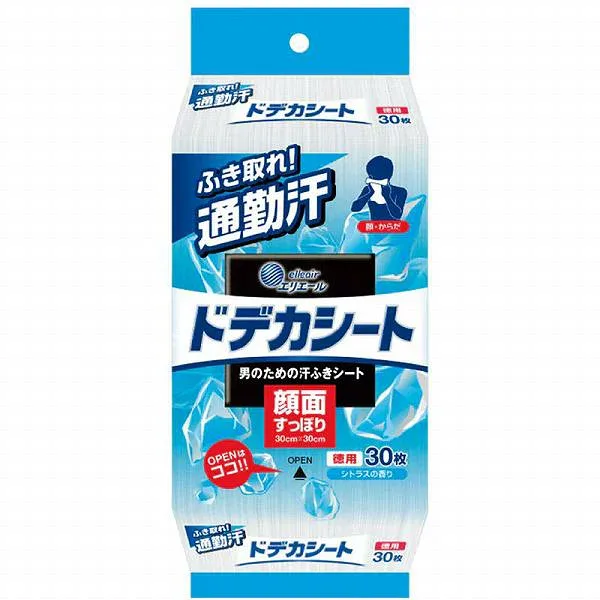 【5個セット】 エリエール ドデカシート シトラスの香り 徳用 30枚 エチケットケア スキンケア 汗ふきシート 雑貨品 日用消耗品 フォーメン 入数 汗拭きシート 日用品 大王製紙 制汗剤 デオドラント