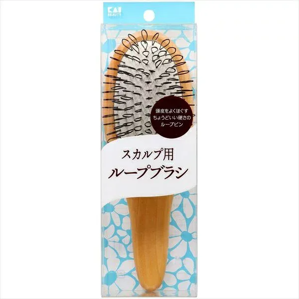 【6個セット】 貝印 KQ3176 スカルプ ブラシ ループ クッション ブロー ブラッシング 頭皮マッサージ KAI パドル