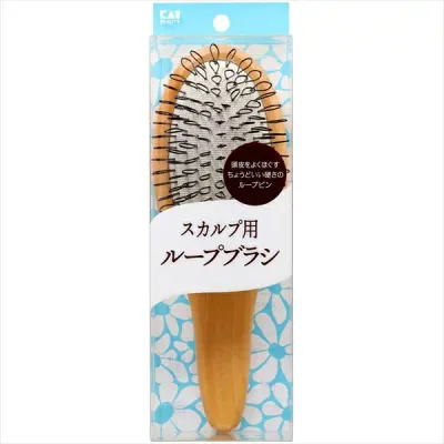 【6個セット】 貝印 KQ3176 スカルプ ブラシ ループ クッション ブロー ブラッシング 頭皮マッサージ KAI パドル