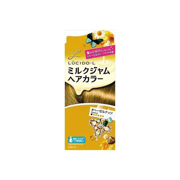 【2個セット】 ルシード ミルクジャムヘアカラー ヘーゼルナッツ 白髪用 カラー剤 密着 ミルク ジャム処方 マンダム Lucido Hair Color