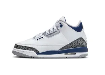 バスケットシューズ バッシュ スニーカー ジョーダン Jordan Air Jordan 3 Retro GS GS White/Midnight Navy ストリート 【GS】キッズ