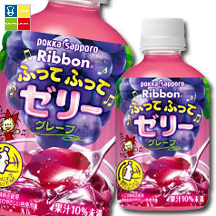 先着限りクーポン付 ポッカサッポロ リボンふってふってゼリーグレープ295g×1ケース(全24本) 送料無料【co】