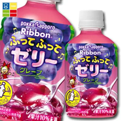 先着限りクーポン付 ポッカサッポロ リボンふってふってゼリーグレープ295g×1ケース(全24本) 送料無料【co】