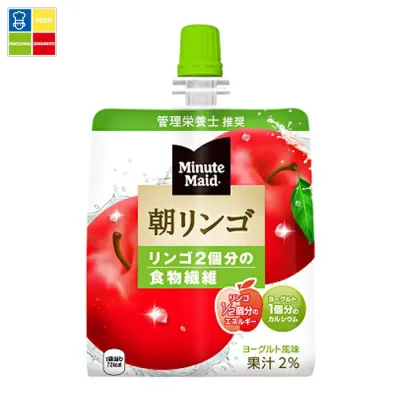 コカ コーラ ミニッツメイド 朝リンゴ180gパウチ×2ケース(全48本) 送料無料