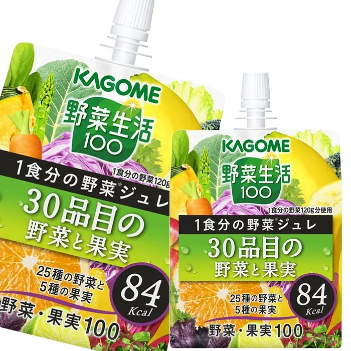 カゴメ 野菜生活100 1食分の野菜ジュレ 30品目の野菜と果実180gパウチ×1ケース(全30本) 送料無料【yasaij】