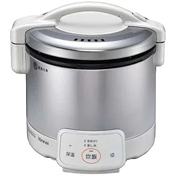 【中古】リンナイ 3合 ガス炊飯器 こがまるVQシリーズ グレイッシュホワイト 12A13A都市ガス用 RR-030VQ(W)-12A13A