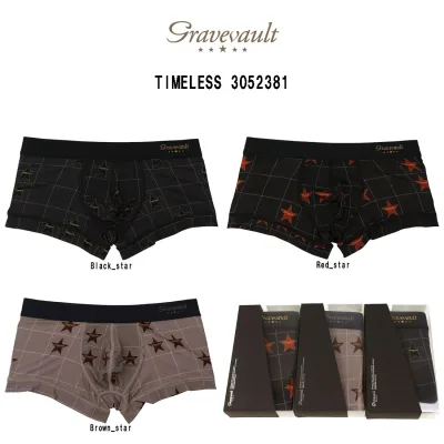 (SALE)gravevault Boxer Shorts Low Rise Front Close Nylon Timeless Made in Japan Luxury Gift Men's Underwear TIMELESS 3052381