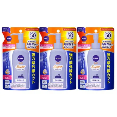 【3個セット】ニベアサン スーパーウォータージェル SPF50 詰め替え 日焼け止め ニベア ウォータージェル UV 詰替え×3個 SPF50 顔・からだ用 保水ケア 化粧水感覚 保湿 花王