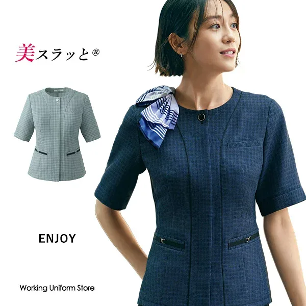 エンジョイ オーバーブラウス ESA920 シャイニーバスケット【抗菌防臭】 事務服