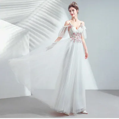 海外挙式 ウェディングドレス 花嫁 wedding dress 前撮り ドレス 二次会 ロングドレス レディース ワンピース 吊りスカート 新婚旅行 フォーマルドレス 結婚式 ブライダル パーティードレス リゾートドレス 森ガール 成人式 セミオーダー