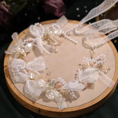 ヘッドドレス ヘアバンド ウエディング カチューシャ リボン 髪飾り 花嫁 ウェディング 結婚式 発表会 演奏会 披露宴 ブライダル パーティー 二次会 チュール