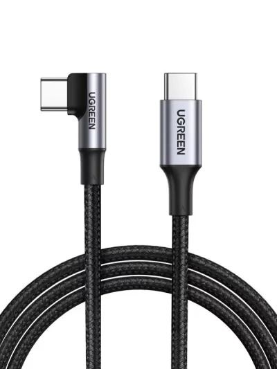 UGREEN USB C Cable L Shape 100W USB Type-C iPhone Charging Cable L Shape PD/PPS Rapid Charging Data Transfer Type C to C Cord High Durability iPhone 17/16/15 Series, MacBook/iPad/Gal