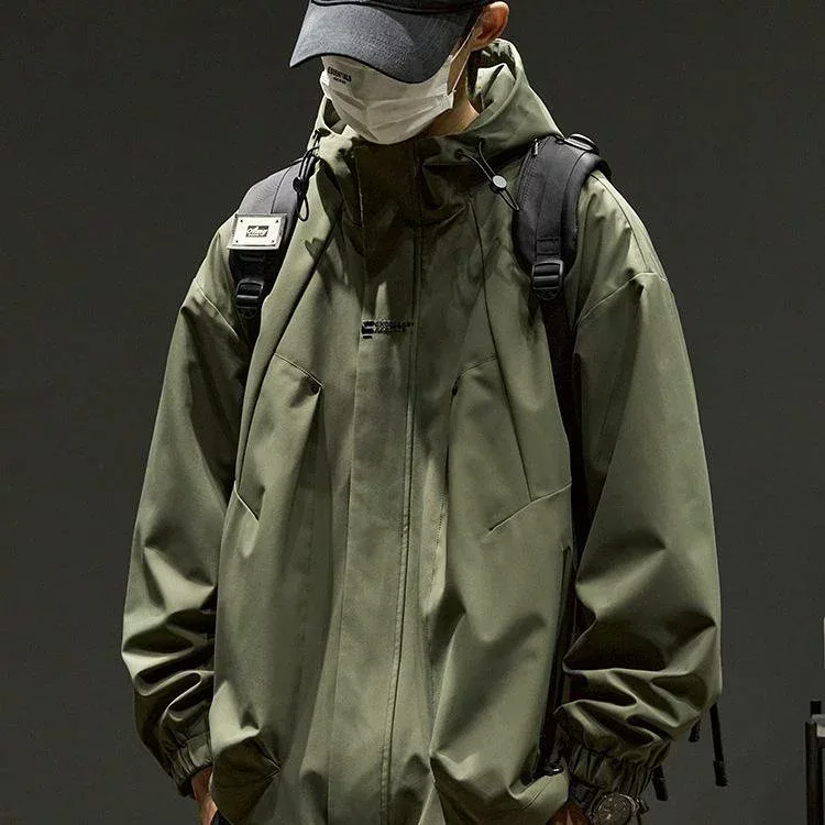 マウンテンパーカー メンズ 日系 ストリート ゆるめ フード付き 登山服 春秋 カジュアル アメリカン 工装 ジャケット アウター アウトドア