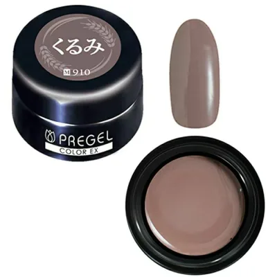 【プリジェル公式】カラーEX/くるみ/3g ジェルネイル PREGEL カラーEX PG-CE910 カラー 色 トレンド 綺麗 秋 冬 カラージェル マット プリジェルカラー ブラウン 茶色 アッシュ くすみブラウン グレー くすみカラー くるみ グレージュ 上品 ネイル ニュアンス