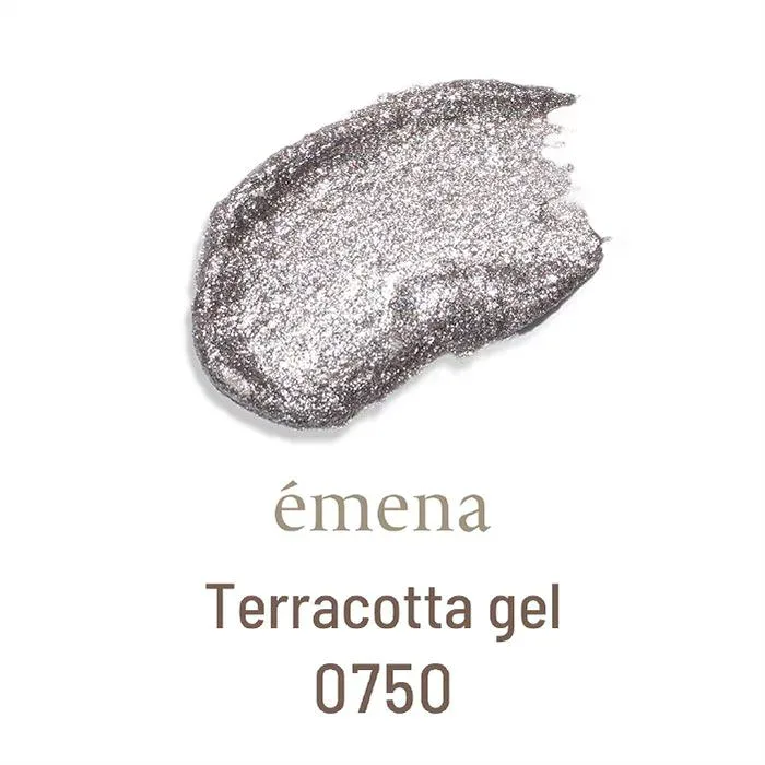 【エメナ公式】エメナ テラコッタジェル0750 ジェルネイル emena エメナ E-TR0750 人気 流行り カラー 色 ポリッシュ 派手 トレンド 綺麗 シュガー スナジェル 秋 冬 テラコッタ 素材 粘土 砂 凸凹 ペイント 銀 シルバー リッチ 土 大人っぽい セメント 艶消し ポイント