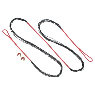 PATIKIL 弓弦交換用 16 ストランド リカーブ ボウストリング ノック点付き AMO 52 " トラディショナル リカーブ ボウ用 レッド 黒