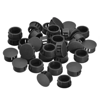 uxcell 17mm(43/64")プラスチック製ホールプラグ 36個セット フラッシュタイプパネルラウンドスナップインファスナーノックアウトロッキングプラグ 家具挿入エンドキャップパネル用 黒