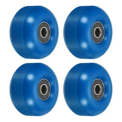 PATIKIL 52 mm スケートボードホイール ベアリング付き 4個 ストリートホイール スケートボード用 クルーザーホイール交換 95A ブルー ブラック