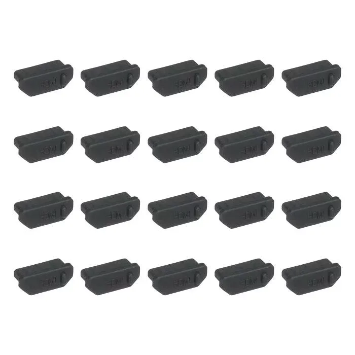 PATIKIL 0.6"ダストプラグ 20個 アンチダストプラグカバーシリコン充電キャップポートカバープロテクター女性用U S Bコンピューターセル電話ポートデバイス 黒