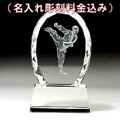 名入れ トロフィー 表彰 受賞 記念品スポーツ トロフィー 【空手】 トロフィークリスタルトロフィー 大会記念 優勝記念 参加記念品
