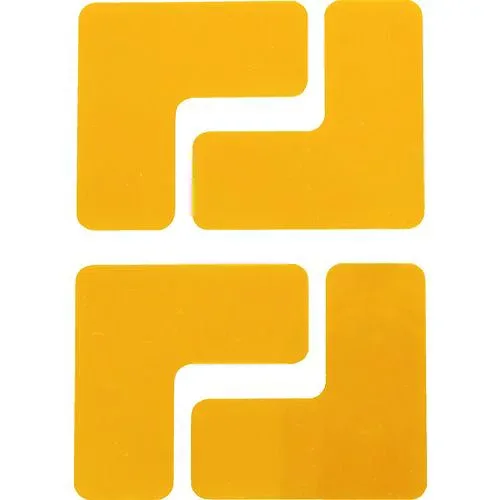 【期間限定!対象商品P2〜20倍】 TRUSCO 耐久フロアサインズL型 Sサイズ 黄4枚(1シート) 1袋 (DFSLSY)