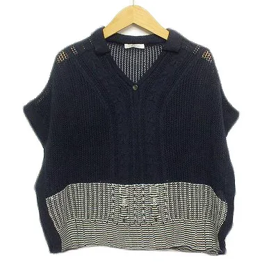 【中古】エルミダ EL MIDAS カットソー ニット 透かし編み ドルマンスリーブ 38 紺 ネイビー レディース 【ベクトル 古着】 241105