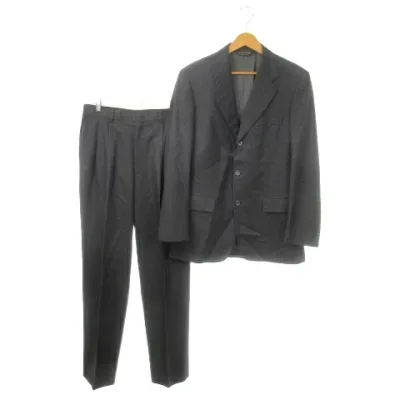 【中古】ブルックスブラザーズ BROOKS BROTHERS シングルスーツ セットアップ 2点セット テーラードジャケット 総裏地 スラックス ストライプ 37REG 31W 黒 ブラック /MN16 ■GY03 メンズ 【ベクトル 古着】 251215