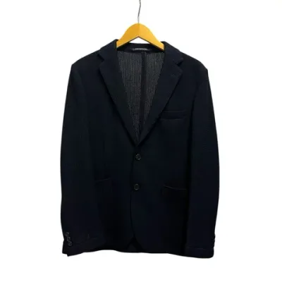 【中古】グリーンレーベルリラクシング ユナイテッドアローズ green label relaxing ジャケット ニット 長袖 無地 ウール混 3122-127-1186 46 紺 ネイビー メンズ 【ベクトル 古着】 251224